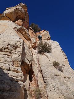 Rappelling the 5.7 pitch