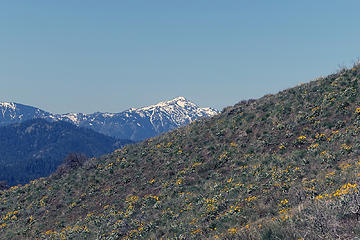 Always like this view of Miller going up the steep slope to Twin Peaks South summit.