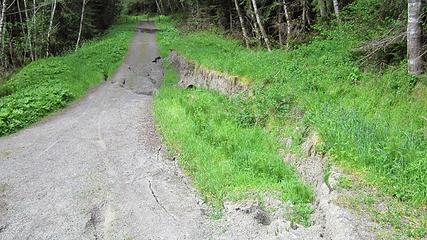 slump in parking area entrance