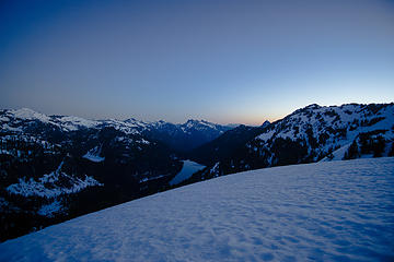 Pre-sunrise wide angle of otter lake