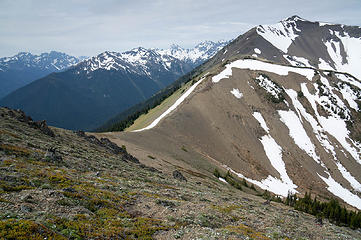 Descent from Baldy, ridge ascent to Graywolf