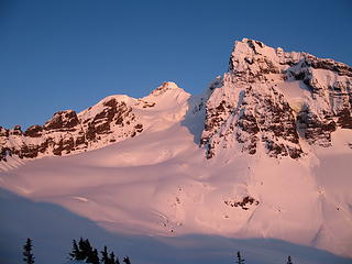 Alpenglow on Assassin Spire.