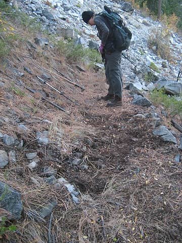 Rock in the trail removed