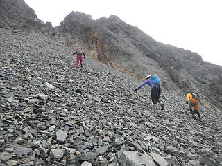 steep crappy scree and talus