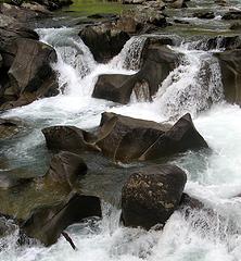 Water-carved White River rocks