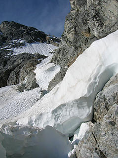 Bergschrund onto NE Buttress