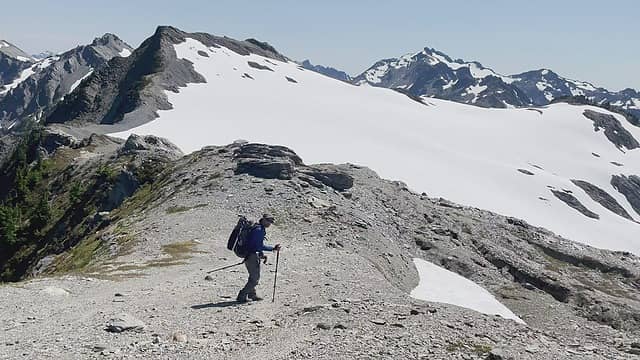 Traversing to Bear Pass Glacier