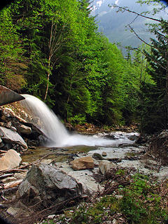 Ira Spring Falls (Mason Falls), Mason Creek, Snoqualmie Area. Falls are steeper than they appear here.