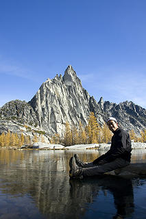 Self-portrait on frozen Gnome tarn