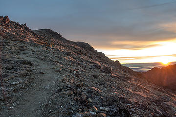 climbing up the ridge