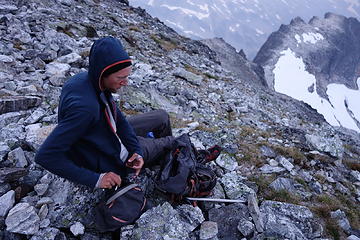 Below Redoubt's summit scramble