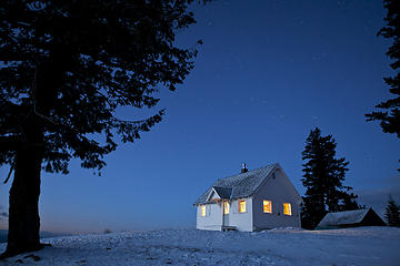 Dawn starscape, Wenatchee Guard Station