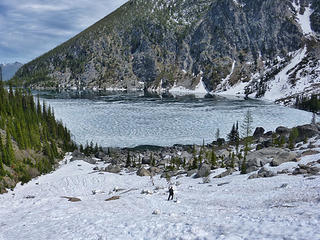 Jake nearing Colchuck Lake