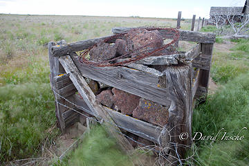 Box-o-rocks.  Fencing corner.