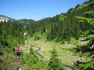 start of bachelor creek and incredibly clear waters