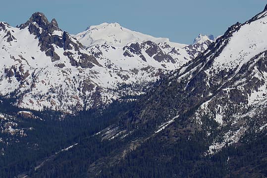 Ingalls Peak to the left in the foreground. Mt Daniel in the background