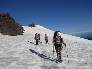 heading out for camp on top