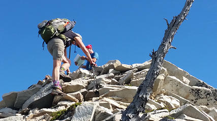 Driver reaching the summit of Pt. 7128