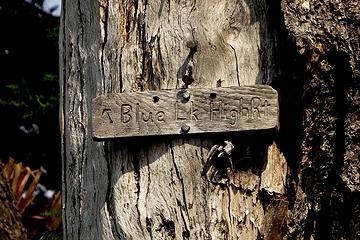 Cool old sign for the Blue Lake High Route