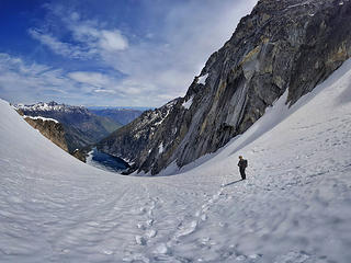 Jake, about to start an epic glissade