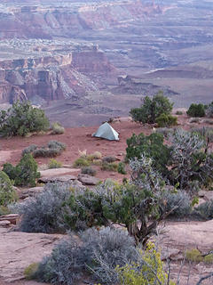 Little Agnes doesn't get out much these days, having been replaced by a lighter, bigger 2-person tent. However, I brought her on this trip because I didn't want to get my other tent all dirty.