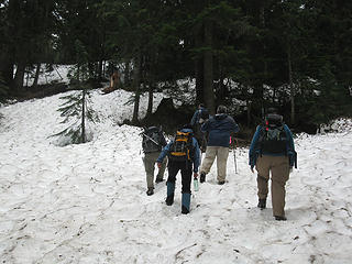 Heading up the ridge