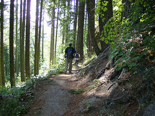 The boys on their way to the cave