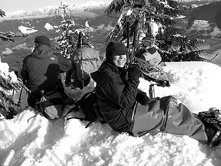 Relaxing on the summit