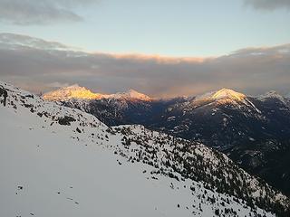 Alpenglow on Jack, Crater, and Ruby