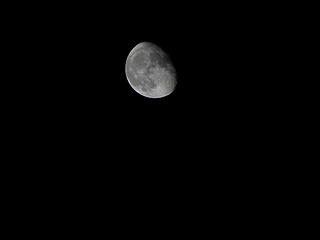 I didn't stay up for moonrise (it was at midnight), but I had to answer the call of nature at around 2 am. I grabbed my camera and took some moon pictures.