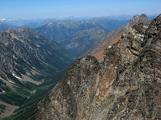 Looking north down Mill Creek, Majestic Mtn on left, Ballard on right