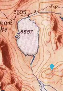 Cabin at North end of Lyman Lake (1944 map)