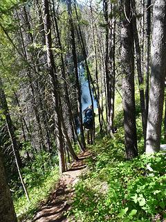 Taking pictures of Foggy Dew Falls