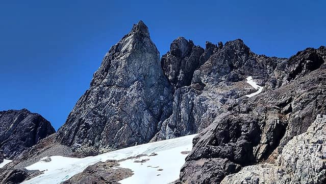 Smaller tower just north of the main peak