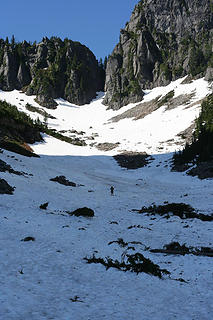 Looking up the basin