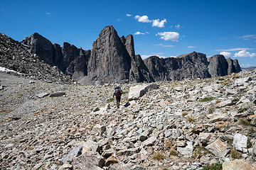 Over the pass, view of Pronghorn dominates