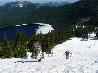 heading up to Fay Peak