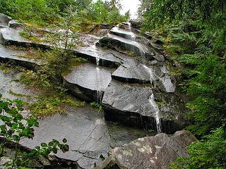 Looking up lower falls below Bridal Veil