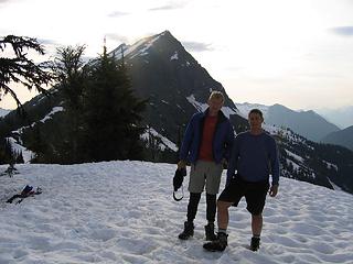 Tom and his Dad at camp, Elija behind