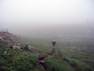 Walking out--before the rain