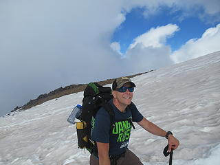 Rob heading up Steamboat Prow