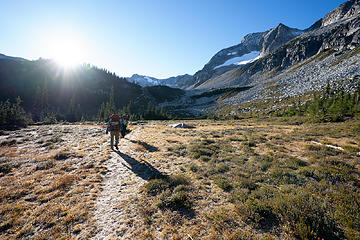 hiking out in the sun