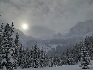 Looking up from the 5,000ft basin