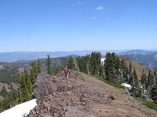 Barry and Gusto heading down the ridge