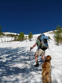 Up the steep part of the climb to Sawtooth Ridge