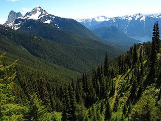 Trail opening out (but still heading away from Hozomeen)