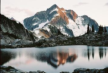 Whatcom Peak at sunset from right by my campsite.