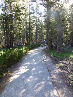The trail to Clouds Rest actually starts out paved!
