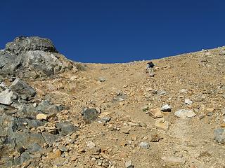 Gary climbing up Mount Maude