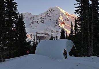 Indian Henrys Cabin at sunrise